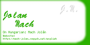 jolan mach business card